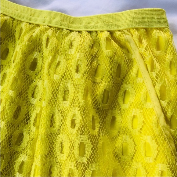 Anthropologie Maeve Eyelet A-line Yellow Skirt 6 - Picture 5 of 8